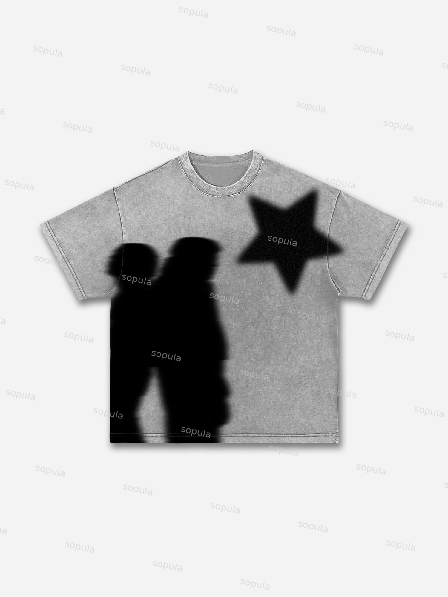 Virtual Shadow Vintage Graphic Cotton T-shirt - Sopula｜Premium Graphic Tees & Graphic Clothing