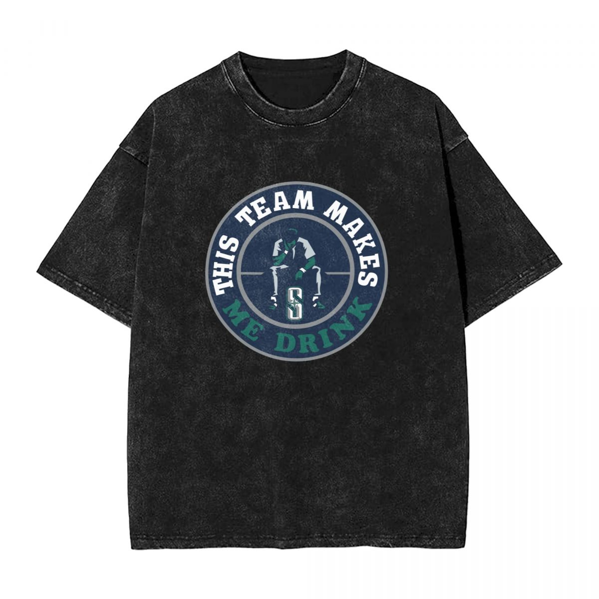 Seattle Mariners This Team Makes Me Drink Vintage Oversized T-Shirt Men's