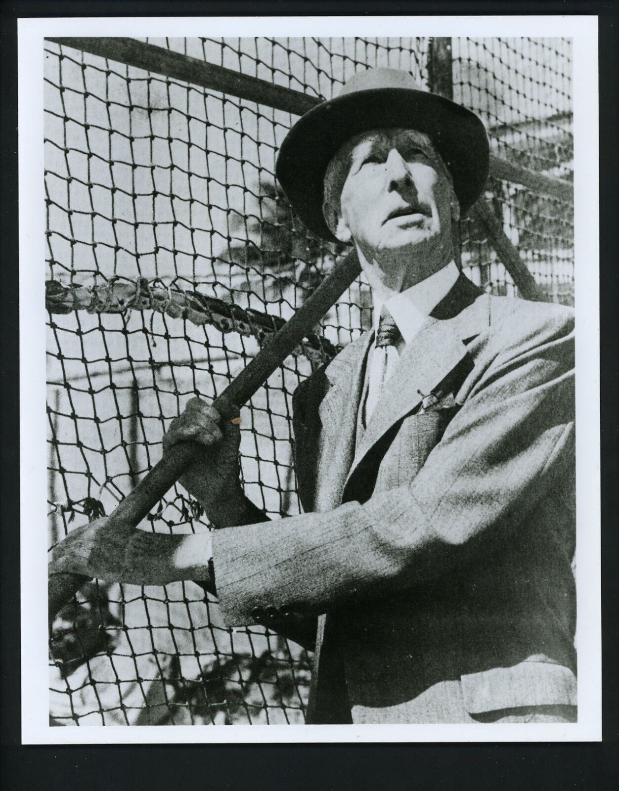 Connie Mack with baseball bat Type IV Press Original Photo Poster painting Philadelphia A's