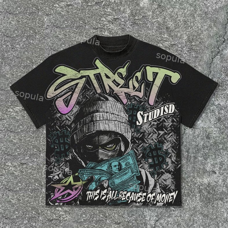 Sopula Street Gangs Showing Attitude Graphic Cotton T-Shirt - Sopula｜Premium Graphic Tees & Graphic Clothing