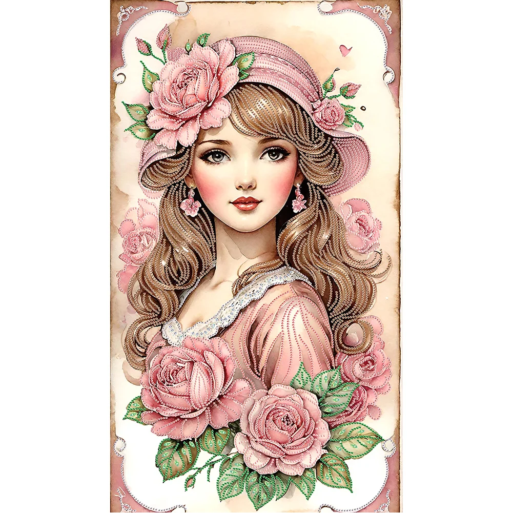 Partial Special-shaped Crystal Rhinestone Diamond Painting - Girl(Canvas|40*70cm)