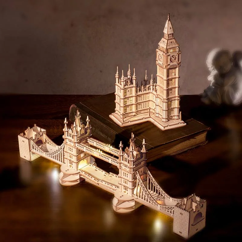 Robotime Nederland Rolife Lights Tower Bridge & Big Ben 3D houten puzzels