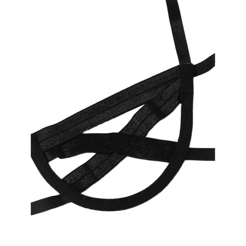 Churchf Bonded Lingerie Splicing Sexy Steel Tobikini Split Hollow Three Points
