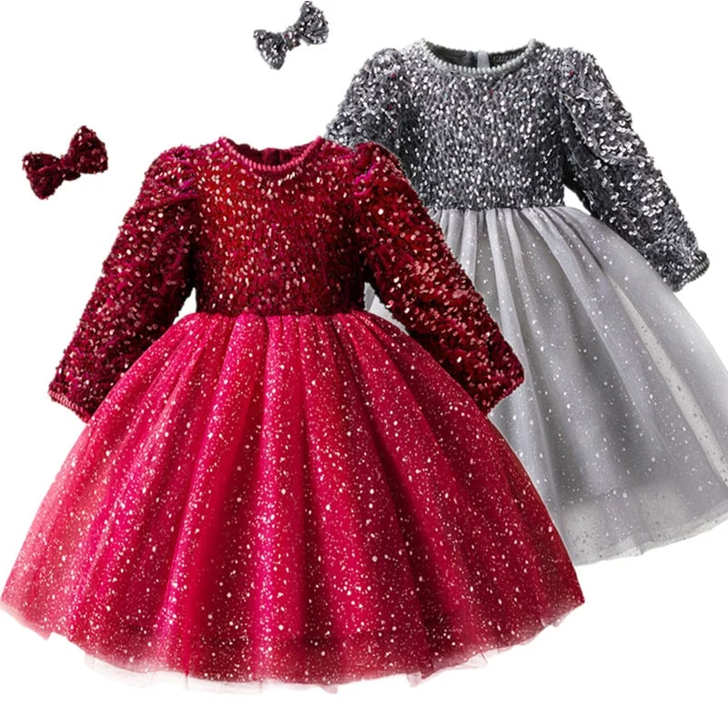 Xmas Winter Autumn Girl Dress Children Clothes Kids Dresses For Girls Party Dress Long Sleeve Knitted Sweater Toddler Girl Dress