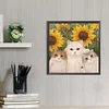 Diamond Painting -DIY Round Partial AB Drill Sunflowers Cat(45x45cm)