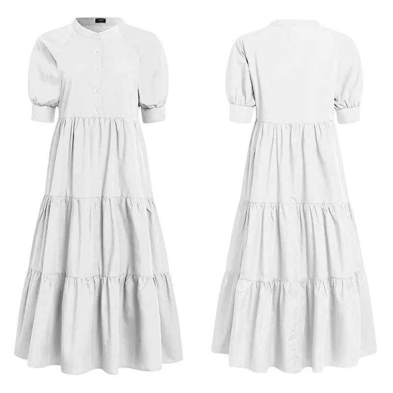 Women's Summer Sundress Elegant Dress Beach Vintage Swing Party Long Dress 2022 VONDA Bohemian Vestidos  Casual Robe