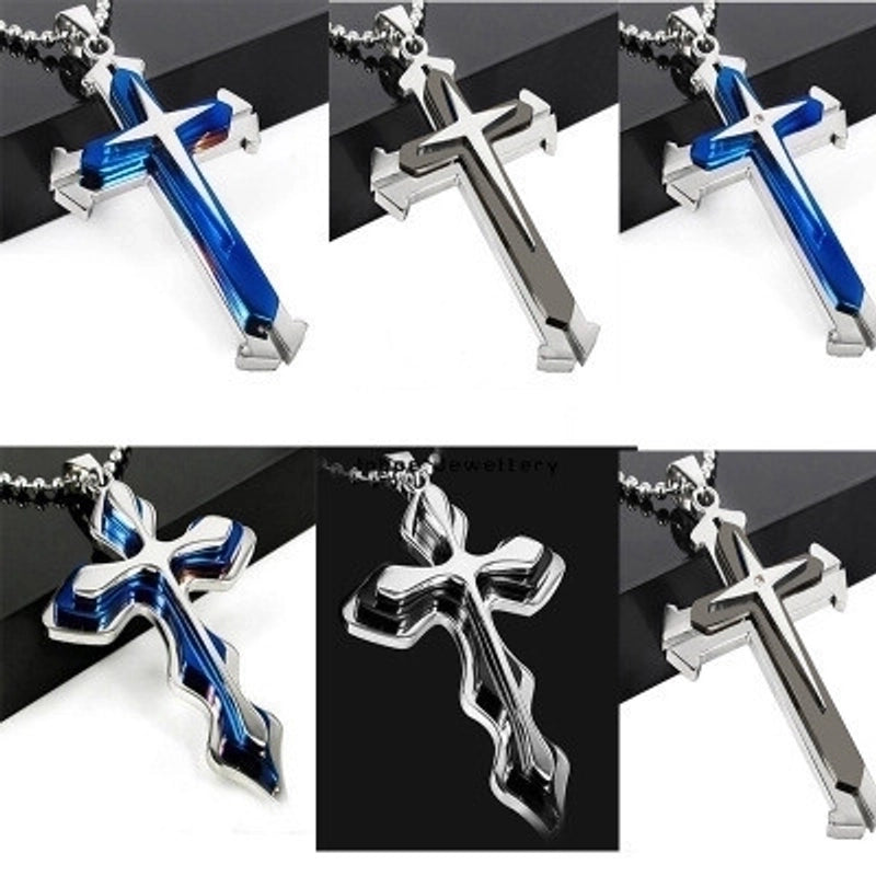 Hip-hop Retro Cross Metal Plating Gold Plated Men’s Pendant Necklace