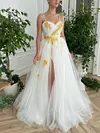 Unique Bridal Enchanted Forest Cottagecore Floral Prom Dress Ball Gown Fairycore Whimsical Royalcore Floor Length Formal Evening Boho Tulle