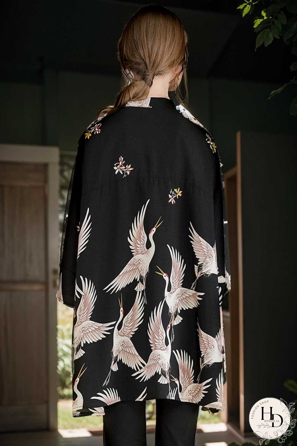 size curve blouses crane print loose oversized blouse