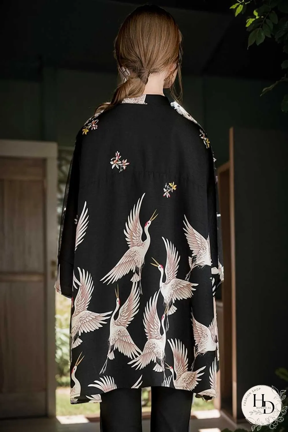 size curve blouses crane print loose oversized blouse
