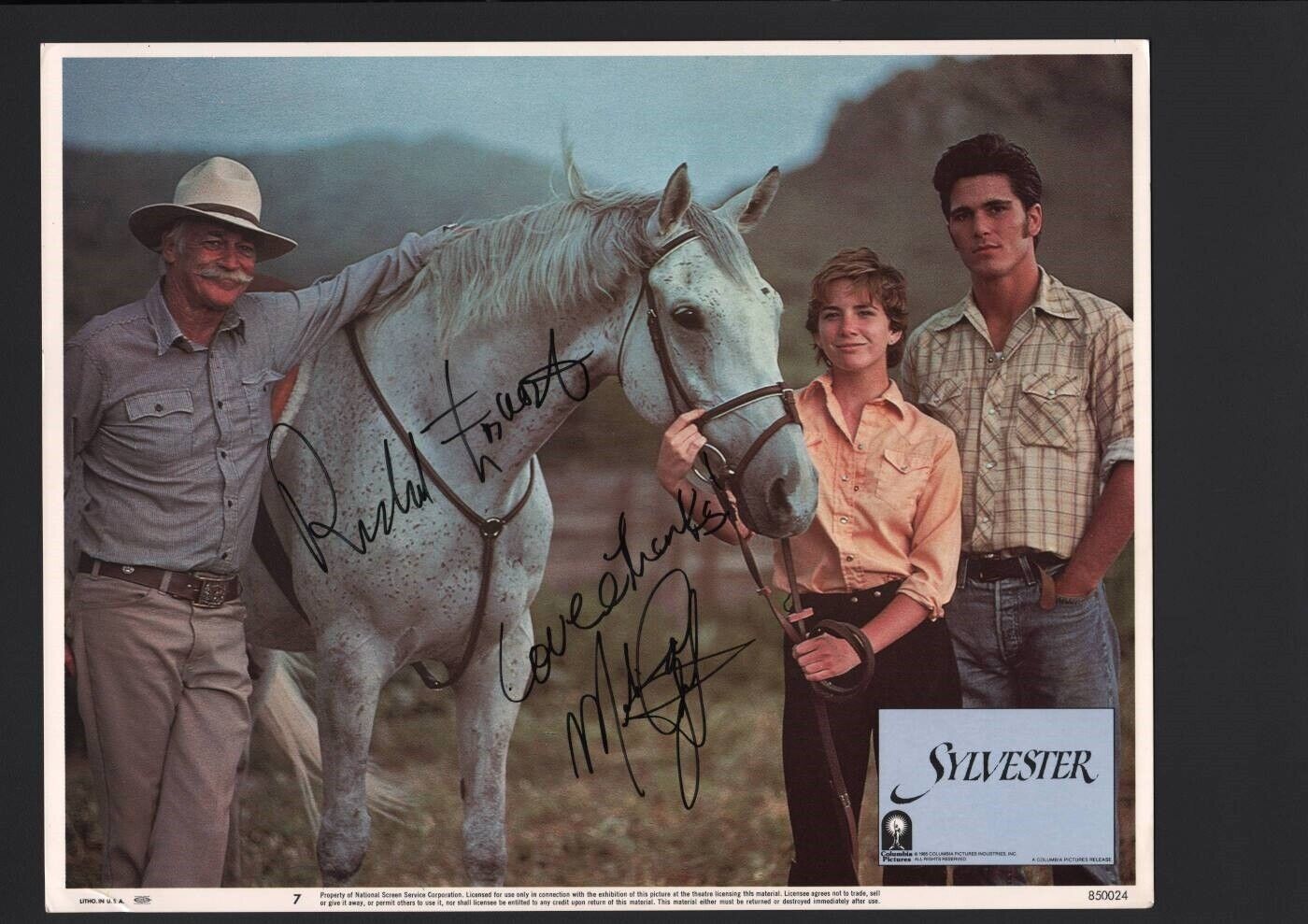 Richard Farnsworth and Melissa Gilbert - Signed Autograph Lobby Card - Sylvester