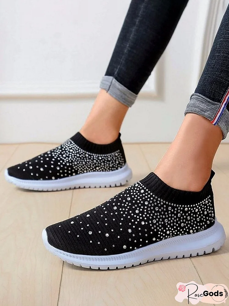 Rhinestone Design Portable Over foot Lightweight Sneakers