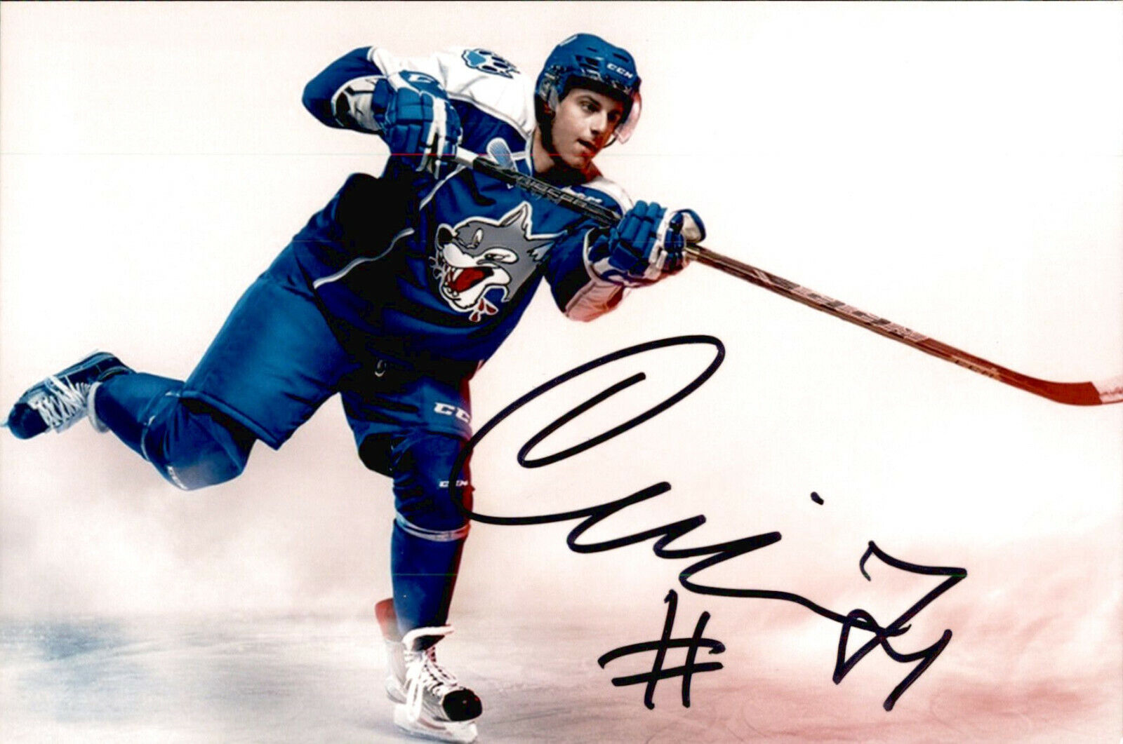 David Levin SIGNED 4x6 Photo Poster painting SUDBURY WOLVES / NHL DRAFT 2018