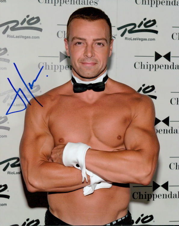 Joey Lawrence shirtless in-person signed 8x10 Photo Poster painting