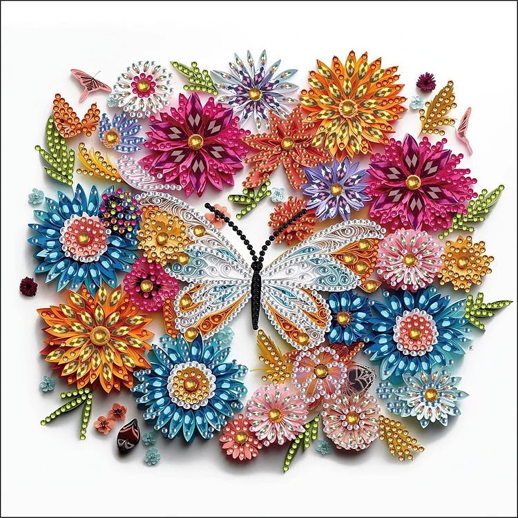 Butterfly Wreath - Partial Drill - Special Diamond Painting(30*30cm)