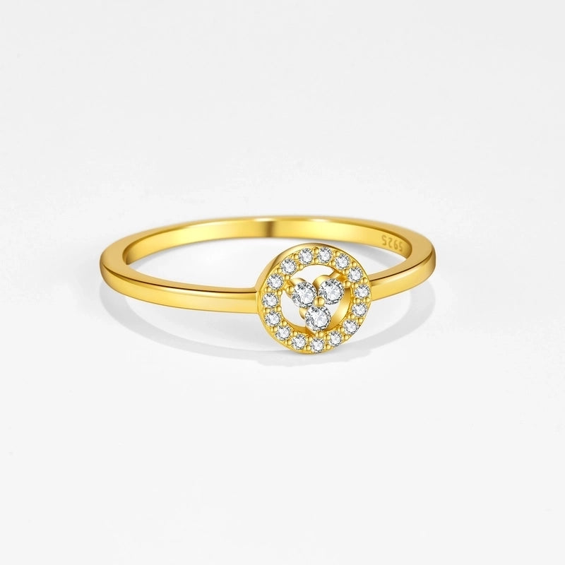 18K Gold Plated White Gold Plated 925 Sterling Silver Zircon Solid Color Rings