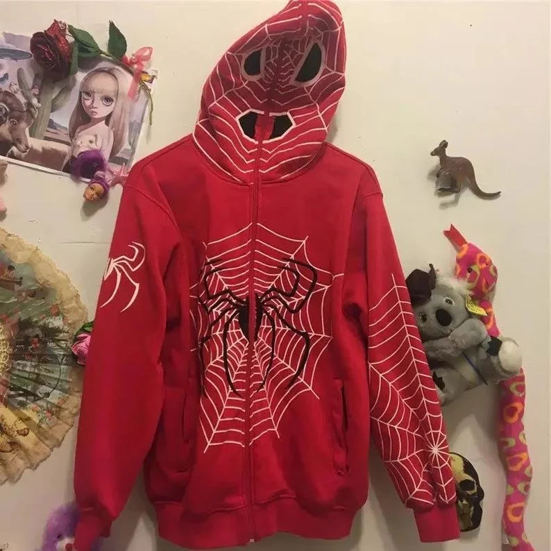Uveng Uveng Autumn Hoodie Zipper Hoodie Loose Zipper Hoodie Skeleton Skeleton Print Street