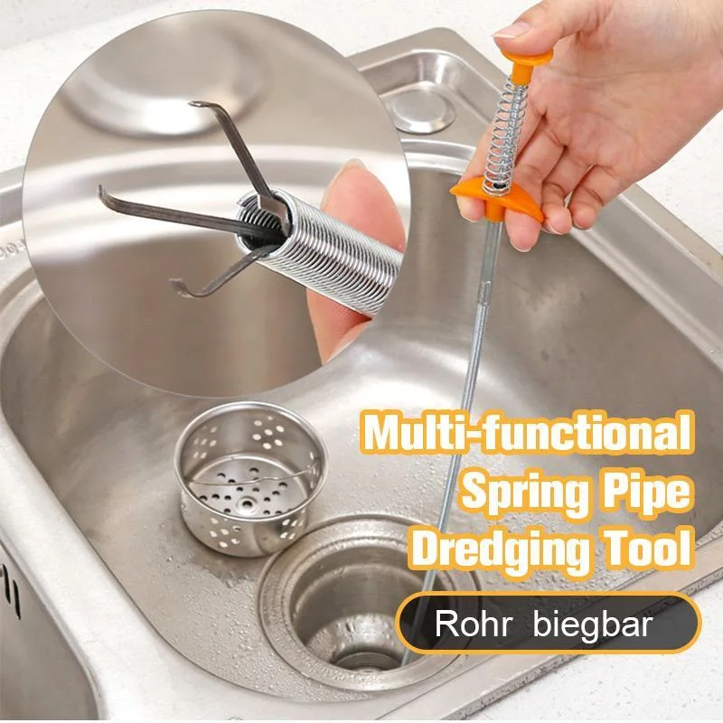 Multi-functional Spring Pipe Dredging Tool