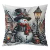 Snowman 11CT 3 Strands DIY Stamped Pillow Covers Cross Stitch Kits for Adults Home Decor 45x45cm tapestrymarket