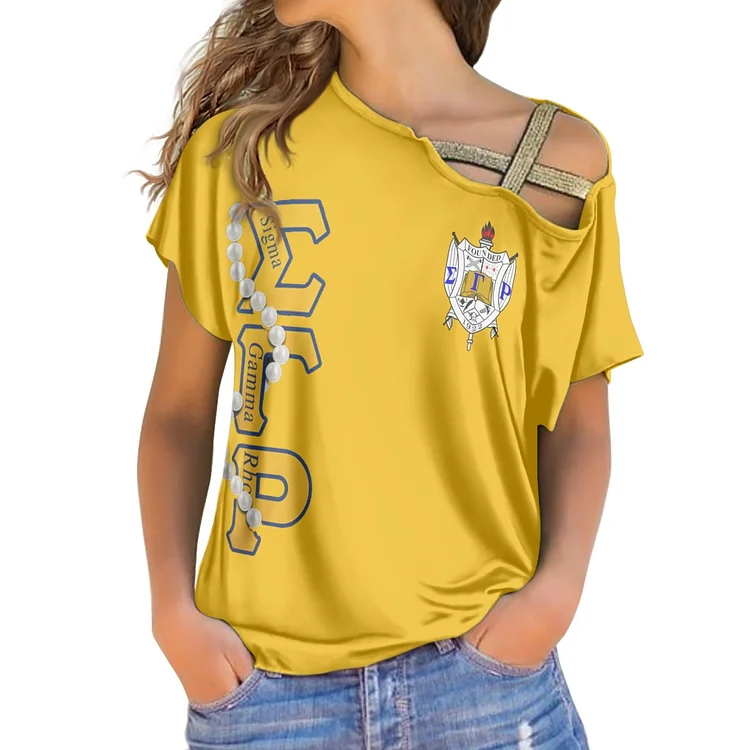 New sequined cross belt women's top