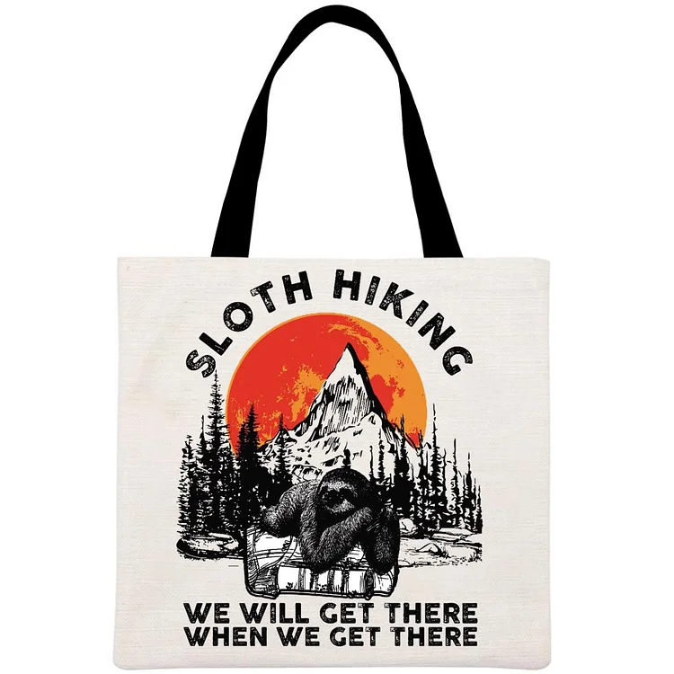 Sloth Hiking Team Vintage Sloths Printed Linen Bag-Annaletters