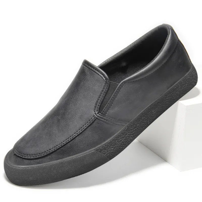 Yyvonne New Baoda 20080 Casual Men's Leather Shoes Working Shoes Spring And Autumn Men's Board Shoes Popular Simple Men's Lefu Shoes