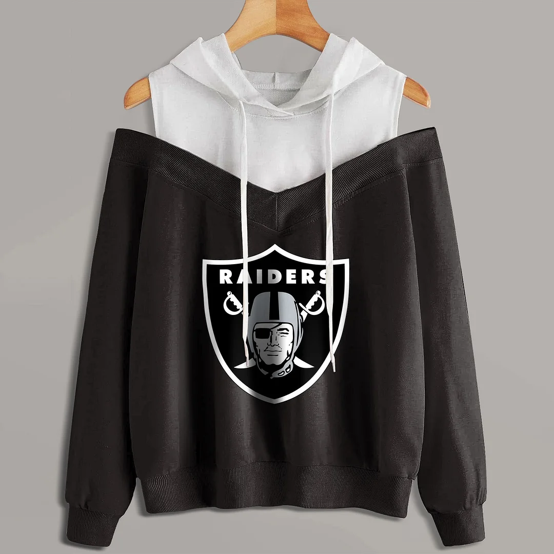 2 In 1 Colorblock Cold Shoulder Hoodie