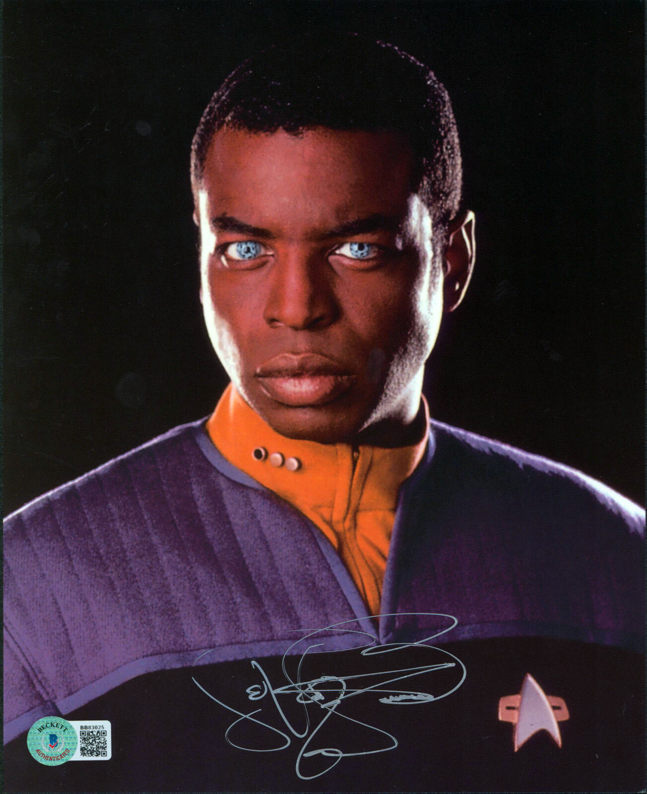 LeVar Burton Star Trek First Contact Signed 8x10 Postcard Photo Poster painting BAS #BB83025