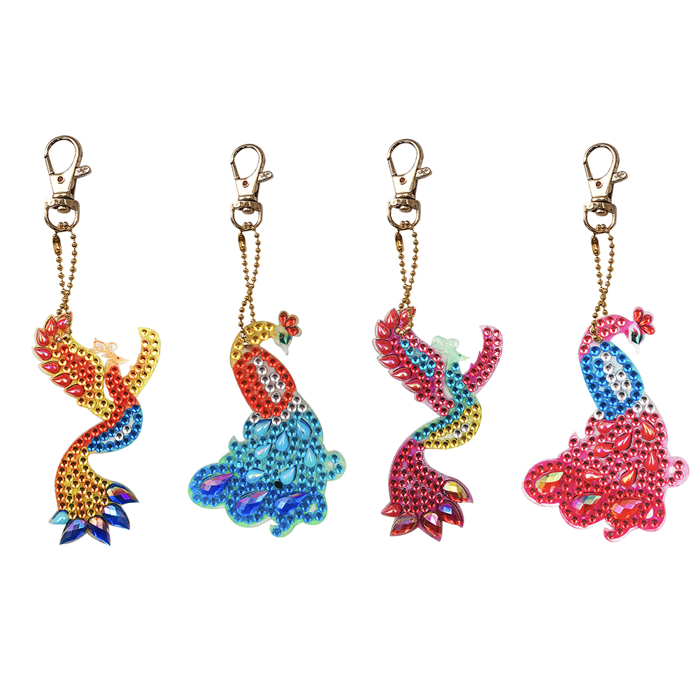 

4pc Phenix-DIY Creative Diamond Keychain, 501 Original