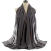 Plain Color Soft Chiffon Long Gauze Shawl Women Hijab