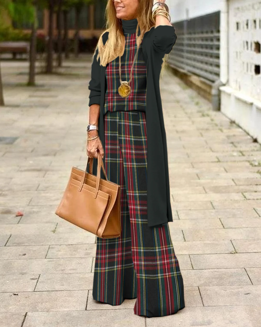 Herringbone Sweater Three-Piece Suit 4379