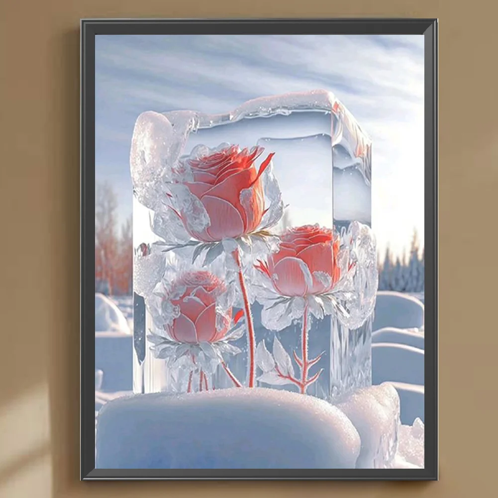 Diamond Painting - Full Round Drill - Ice Cube Rose(Canvas|30*40cm)