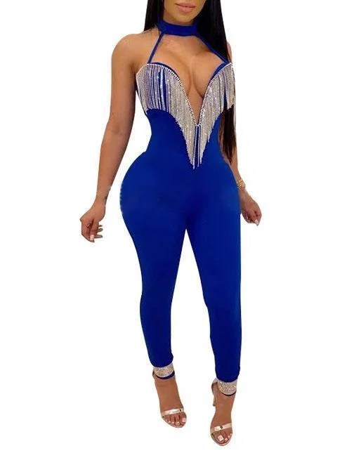 Sexy deep v-neck backless jumpsuit-zachics