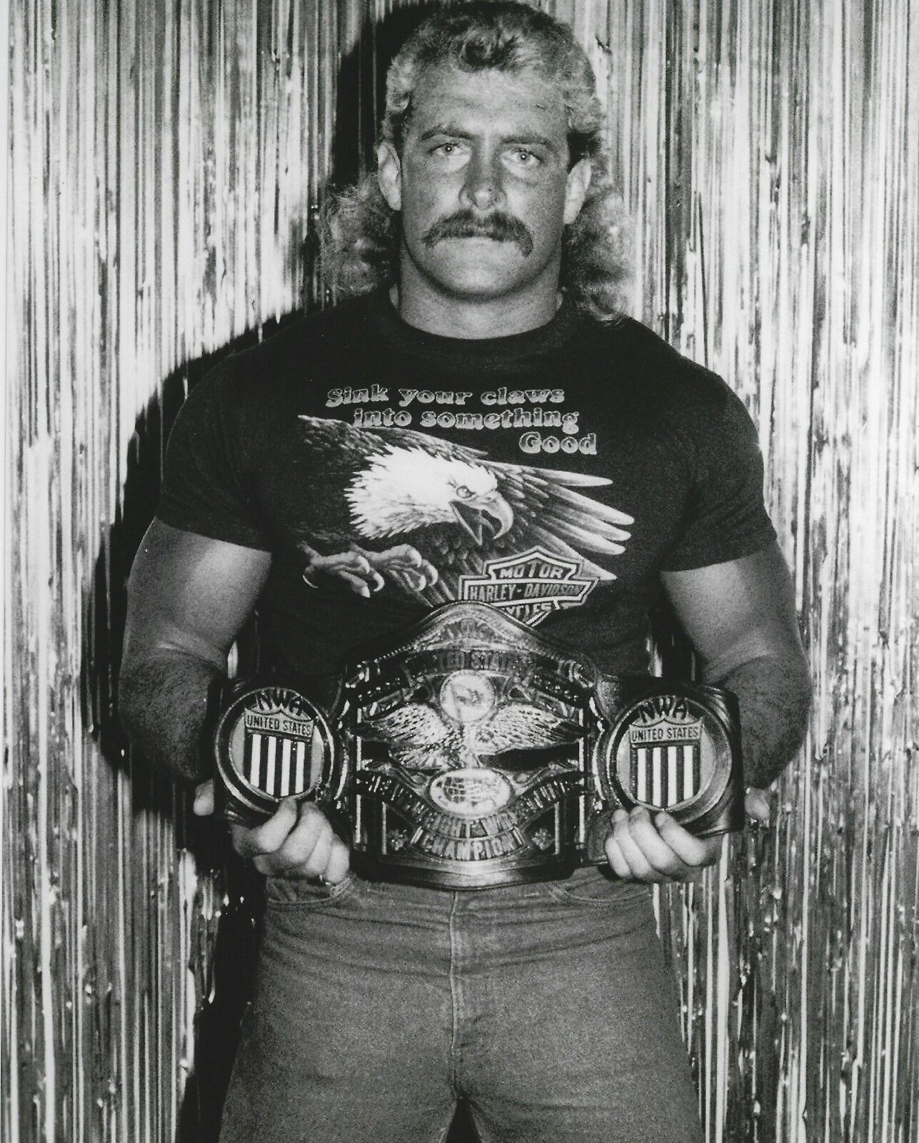 Magnum T.A TA 8x10 Photo Poster painting WWE WCW Pro Wrestling Star Picture w/ NWA US Title Belt