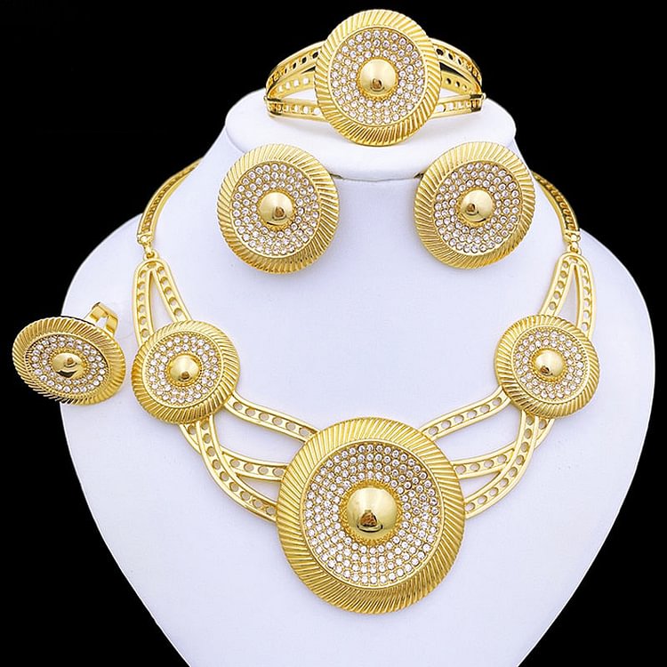 Fashion Jewelry Sets Gold Color Dubai Jewelry Sets Necklace And Earrings For Women