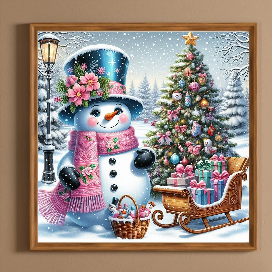Diamond Painting - Full Round Drill - Snowman(Canvas|40*40cm)