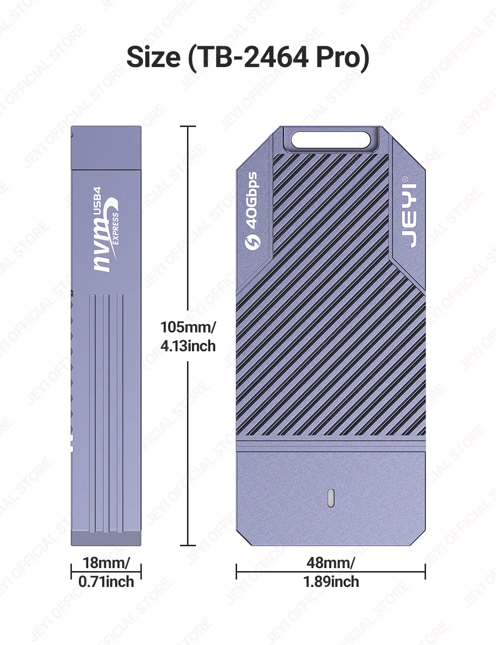 JEYI 40Gbps USB 4.0 M.2 NVMe SSD Enclosure M2 To Type-c 4.0 Solid