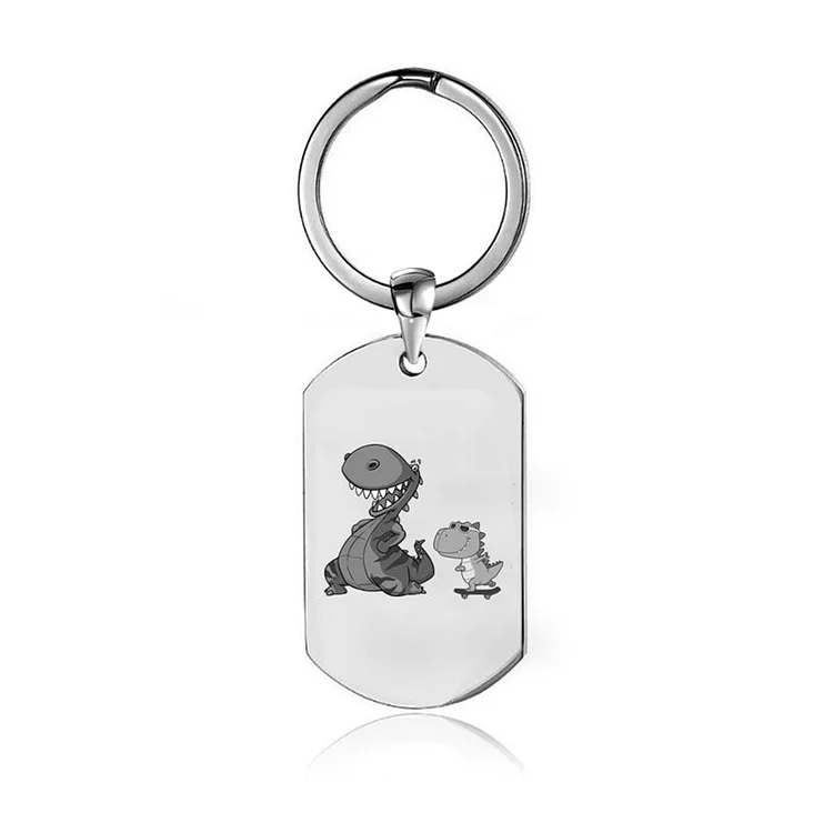 For Father - To The World's Best Daddysaurus Keychain