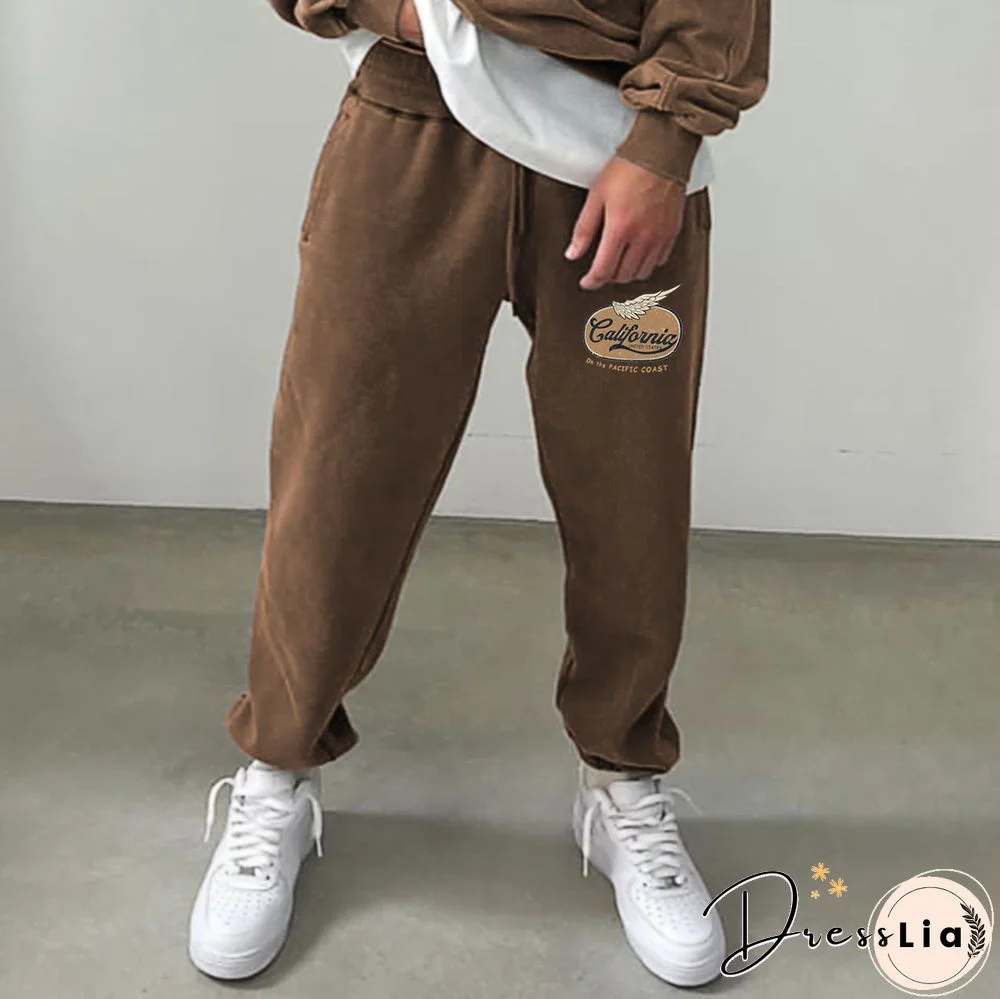 Retro Printed Men's Casual Pants