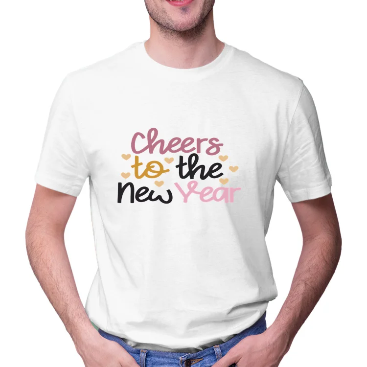 Unisex Tie Dye Shirt Cheers to the new year Women and Men T-shirt Top - Heather Prints Shirts