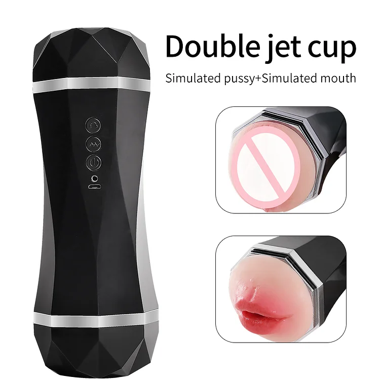 Double Head Automatic Voiced Vibrating Masturbation Cup Sex Toy For Adults