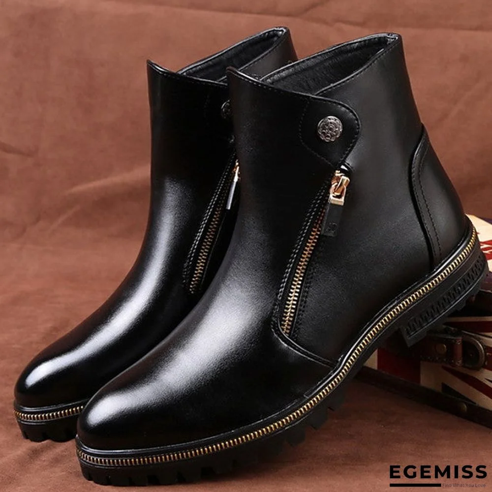 Men's PU Spring & Summer Classic Boots Wear Proof Booties / Ankle Boots Black / Light Red | EGEMISS