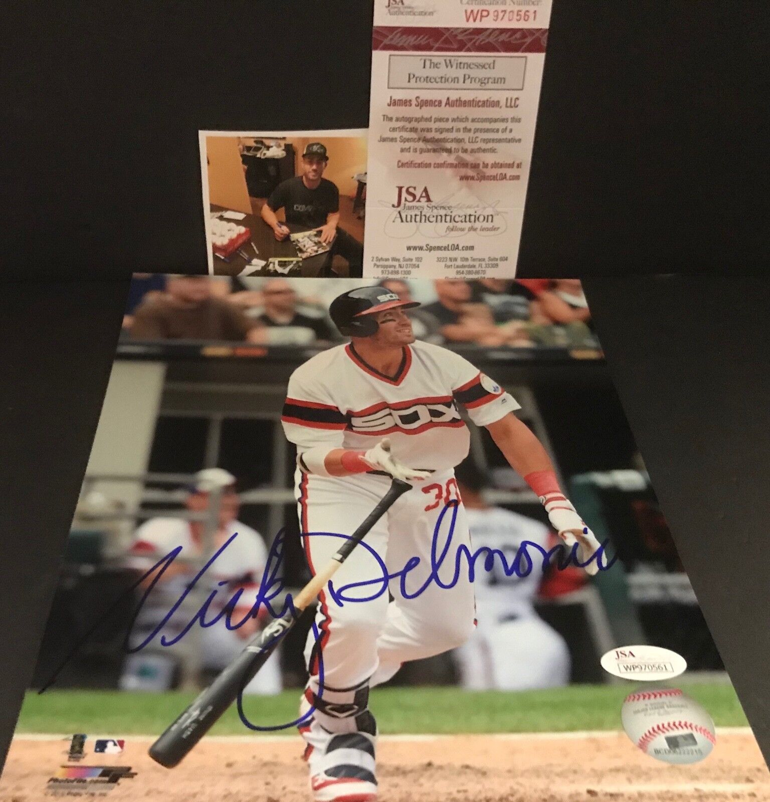 Nicky Delmonico Chicago White Sox JSA WITNESS COA Signed Autographed 8x10 B