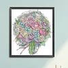 uk.everydayedeals (Limited Stock)Cross Stitch - 14ct Stamped - Fleur de rose violette (33*36cm)