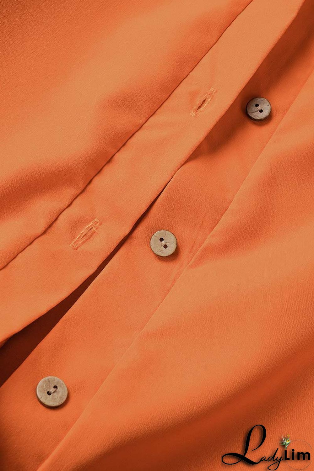 Orange Casual Solid Patchwork Turndown Collar Regular Romper