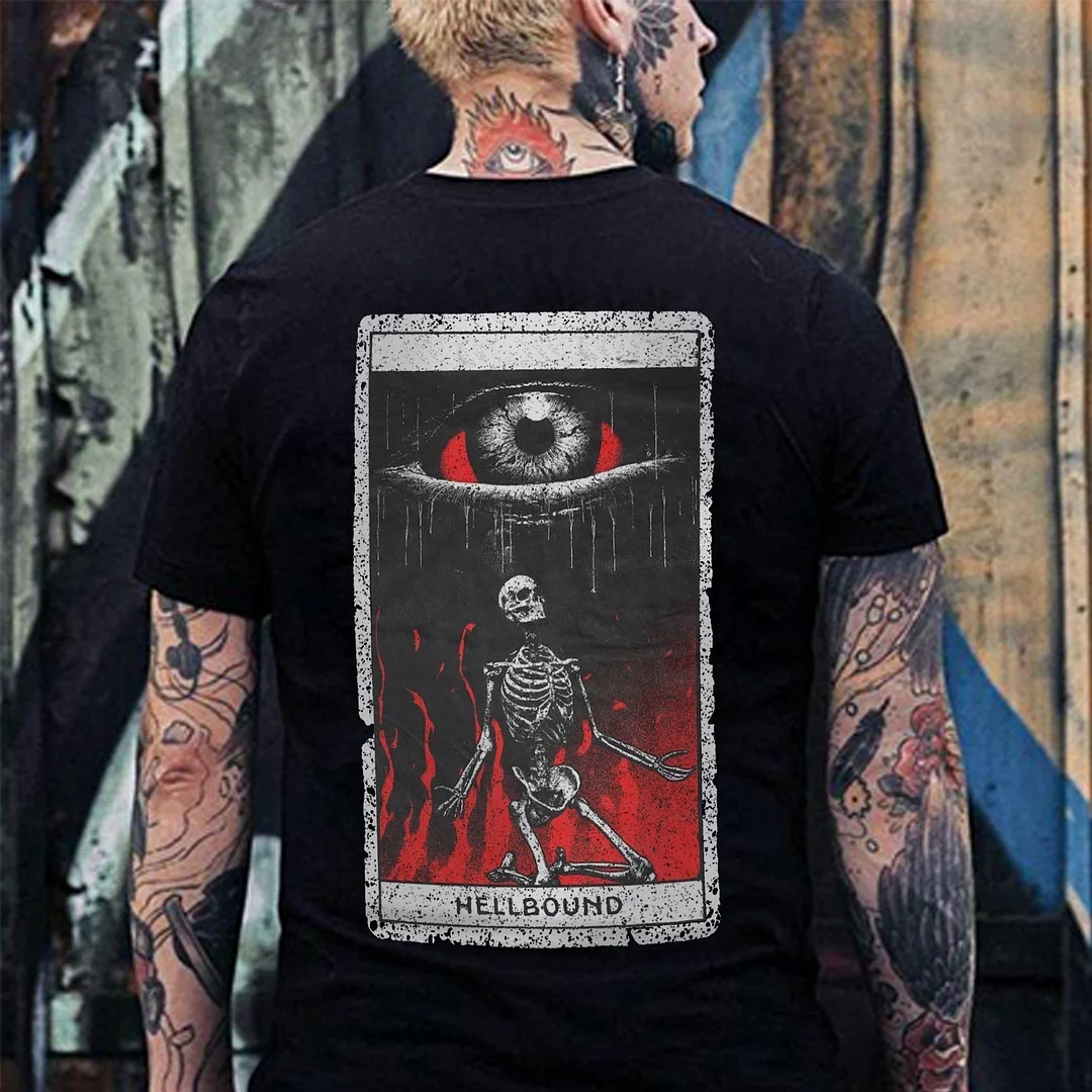 Hellbound Eye Printed Men's T-shirt -  