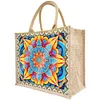 Diamond Painting Mandala Linen Tote Bag Replaceable Canvas for Women