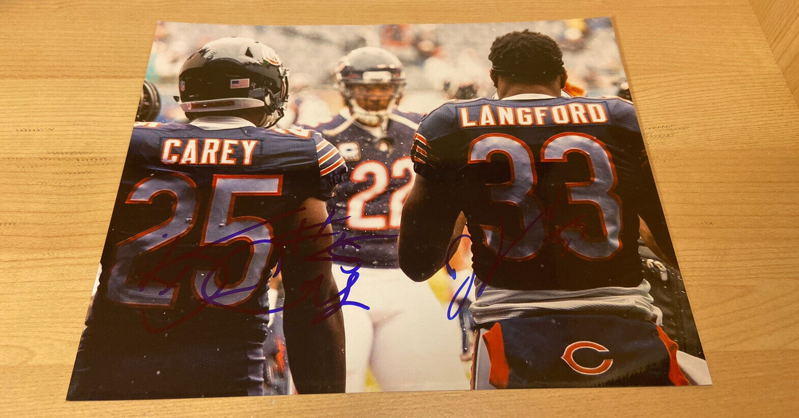 Ka'Deem Carey & Jeremy Langford Chicago Bears Autographed 8X10 Photo Poster painting W/COA