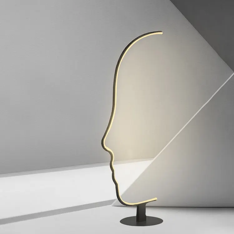 Postmodern LED human face floor lamp, L170CM