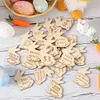 27Pcs Easter Egg Tokens DIY Easter Egg Filler Wooden Party Prize Coins (Bunny)